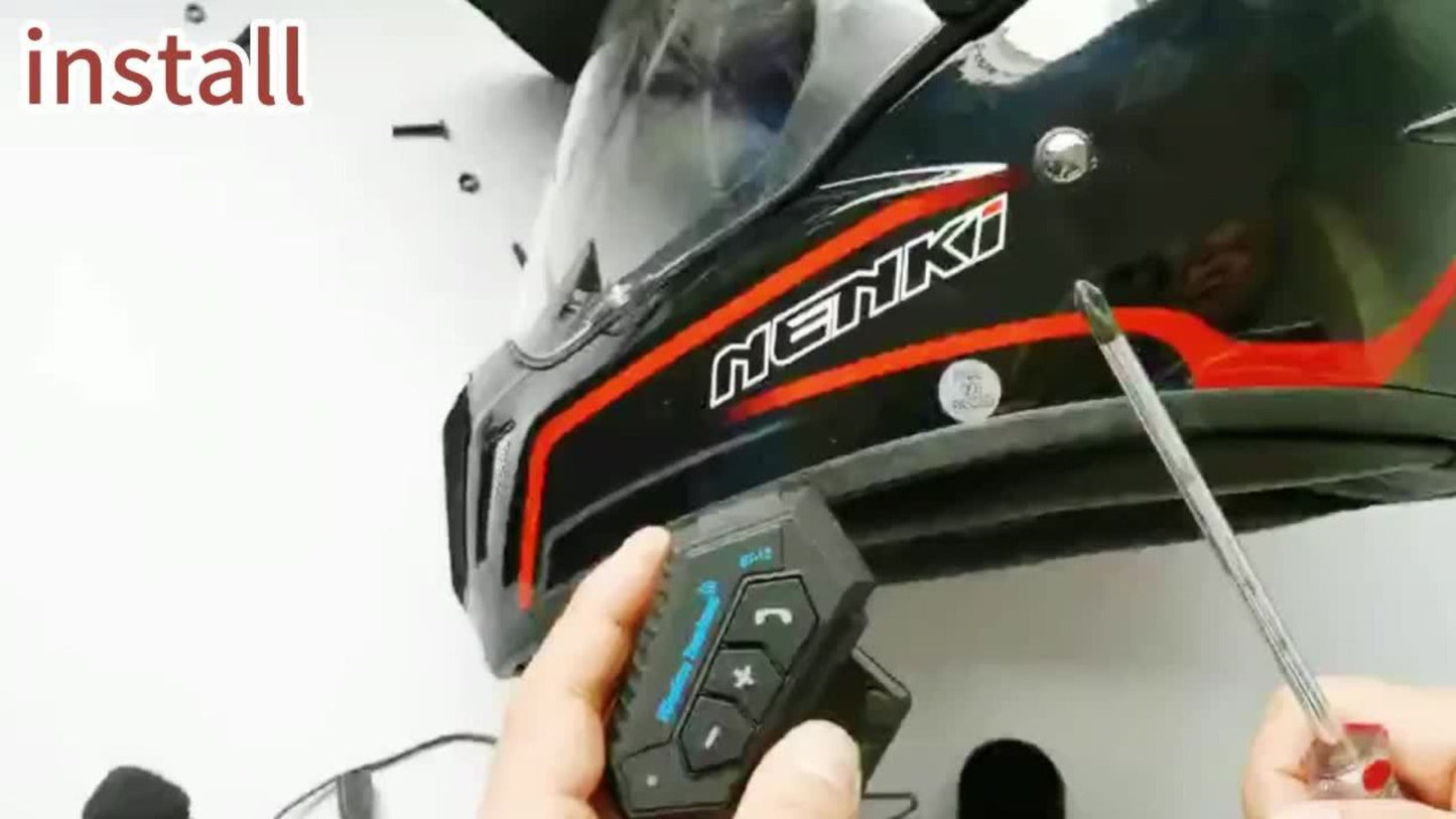 Motorcycle Helmet Bluetooth Headphones Wireless 5.0 – Hi-Fi Stereo, Noise Cancellation, Hands-Free Calls & Music, Easy Helmet Install