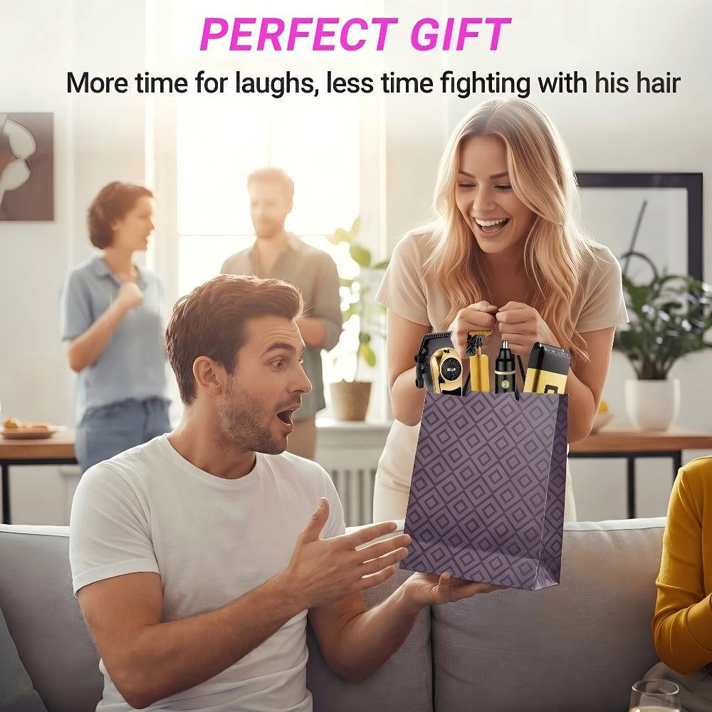 3-in-1 Grooming Kit for Men – Electric Hair Clipper, Nose Hair Trimmer & Shaver Set, USB Rechargeable Lithium Battery Cordless