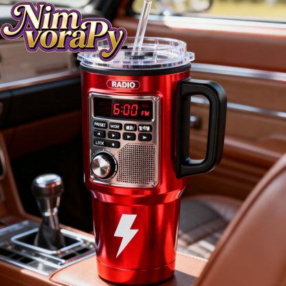 Insulated Travel Mug 40 Oz – Retro Game Console Stainless Steel Tumbler with Leak-Proof Lid & Straw – Hot & Cold Beverages