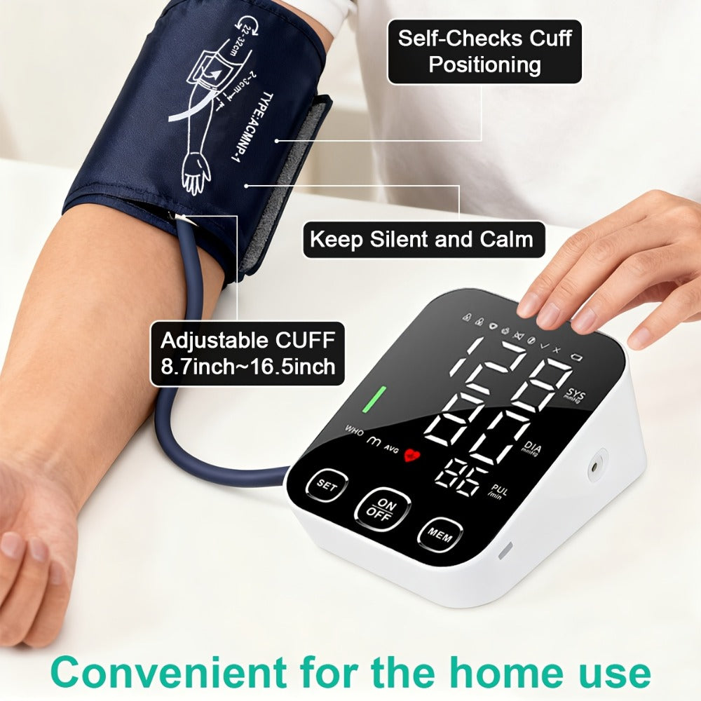 Blood Pressure Monitor for Upper Arm, 4.5-Inch Backlit Display with Voice, 2 x 99 Memory and Large Cuff