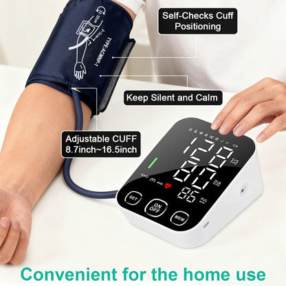 Blood Pressure Monitor for Upper Arm, 4.5-Inch Backlit Display with Voice, 2 x 99 Memory and Large Cuff