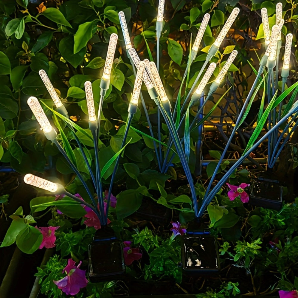 Solar Bubble Pathway Lights Outdoor 4 Pack, Acrylic Reed Stake Lights Dusk to Dawn, White Solar Powered LED for Garden