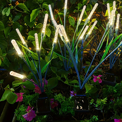 Solar Bubble Pathway Lights Outdoor 4 Pack, Acrylic Reed Stake Lights Dusk to Dawn, White Solar Powered LED for Garden