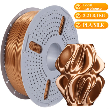 3D Printer Filament Airok Silk PLA 1.75mm 1kg Spool with Ten Glossy Solid, Dual-Color and Rainbow Options