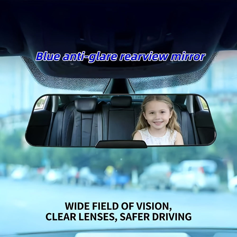 Anti-Glare Rearview Mirror 12" Wide Angle Panoramic – Universal Clip-On Convex Mirror for Car, SUV & Truck