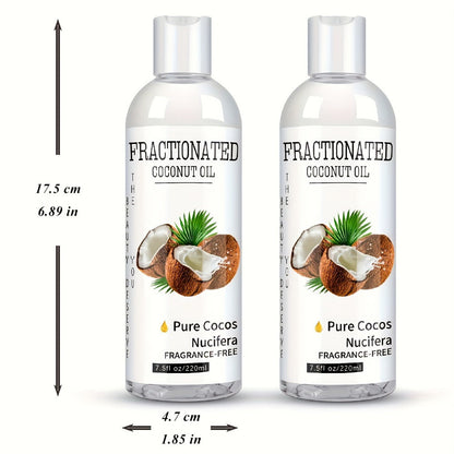 Fractionated Coconut Oil 4-Pack 7.5 fl oz Each, Pure Vegan Carrier Oil for Skin & Hair, Lightweight