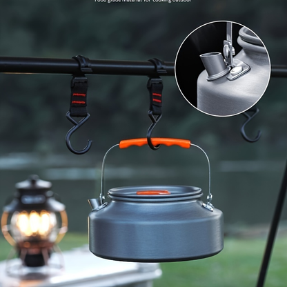 Outdoor Camping Cookware Set, Portable Aluminum Alloy Cooking Pot Pan Kettle Kit, for Camping, Travel and Outdoor Use