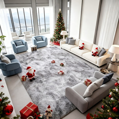 Shag Rug Fluffy Thick Area Rug - Fuzzy Tufted Plush Carpet for Bedroom & Living Room, Floor Mat in Multiple Colors & Sizes