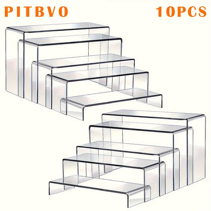 Acrylic Display Risers Clear Transparent Stands for Funko Pop Figures, Cupcakes, Jewelry, Perfume Bottles