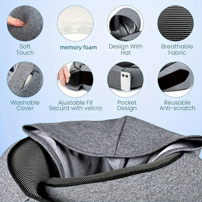 Travel Neck Pillow U-Shaped Memory Foam Cervical Support Pillow for Airplane, Car & Hotel – Portable & Ergonomic