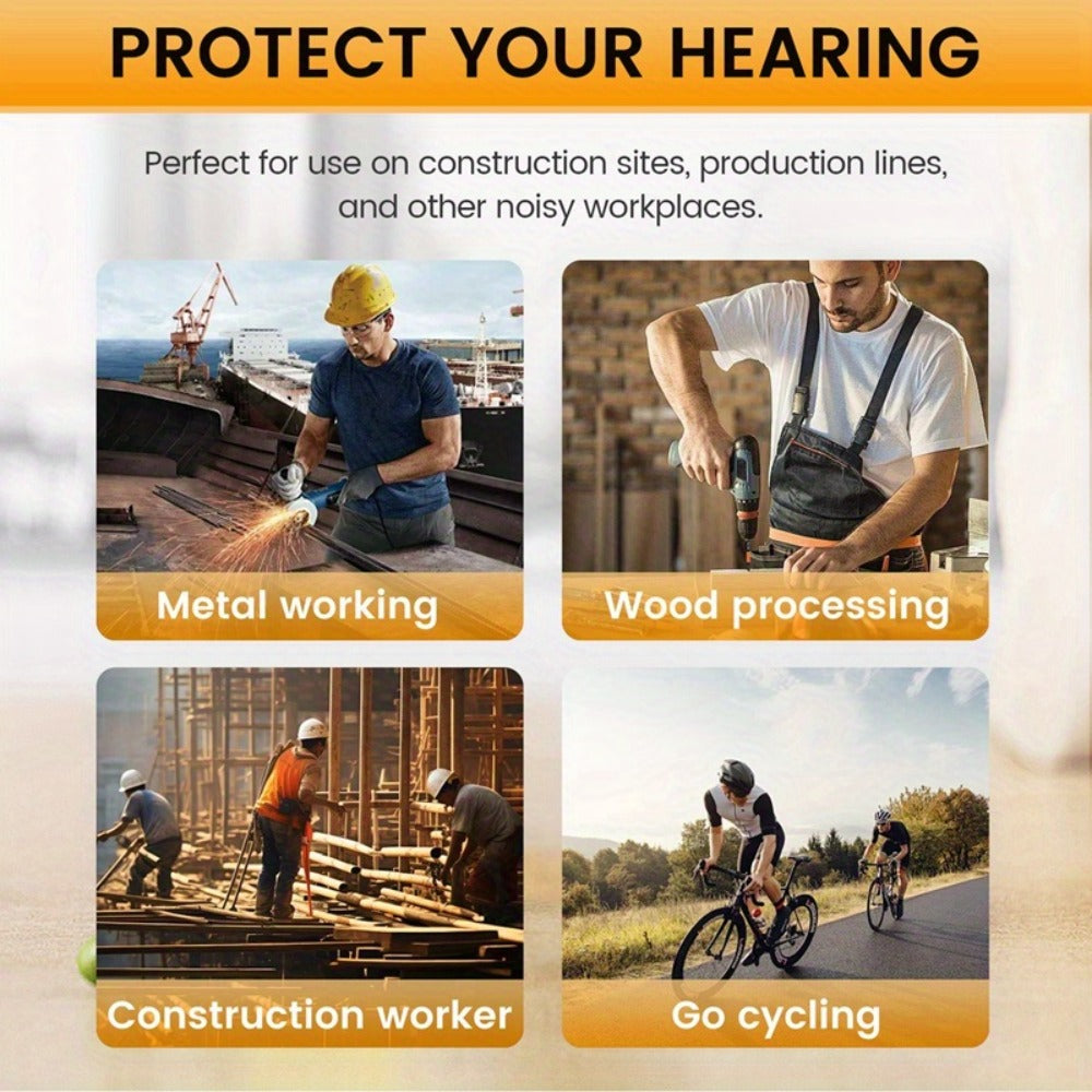 Noise Cancelling Bluetooth Earbuds Hearing Protection for Work, Wireless In-Ear Headset for Construction Site