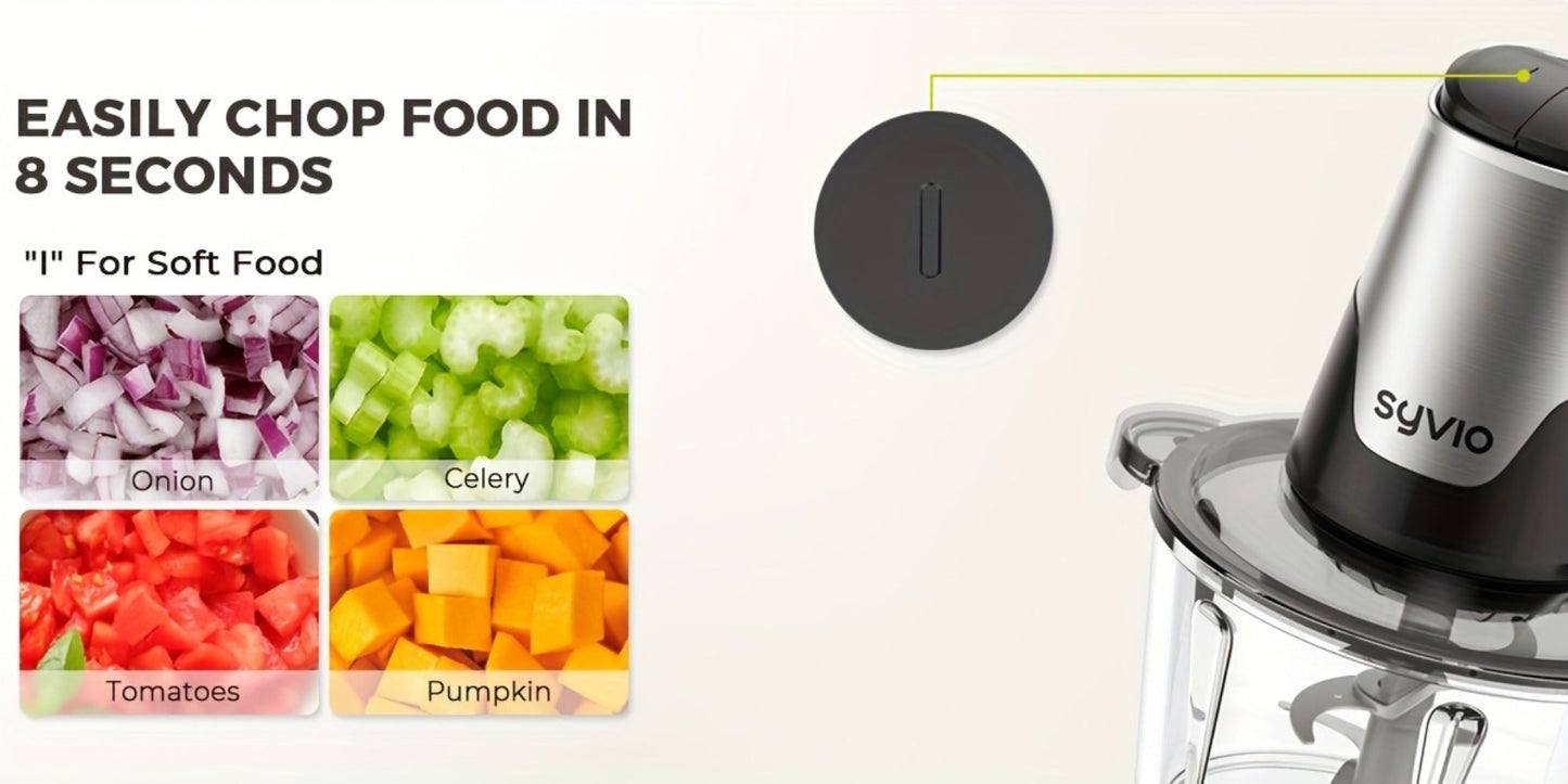 Mini Electric Food Processor 450W with 2 Bowls & 4 Bi-Level Blades, Meat Grinder & Vegetable Chopper for Baby Food