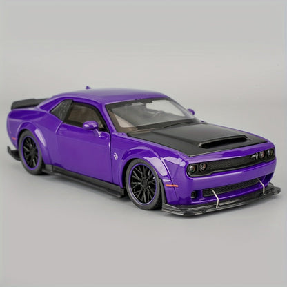 Dodge Hellcat Diecast Car Model 1:32 Scale Alloy Replica with Display Base, Openable Doors, Collectible Mini Vehicle