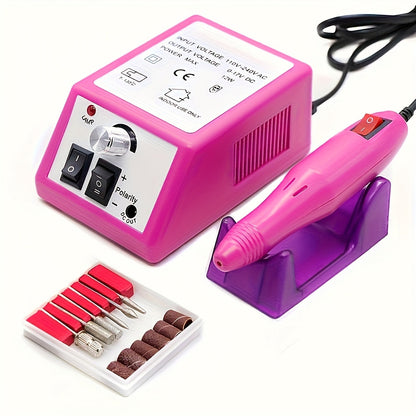 Electric Nail Drill 20000 RPM Console Kit with 6 Bits, 50 Sanding Bands and Standard or 8-in-1 Options
