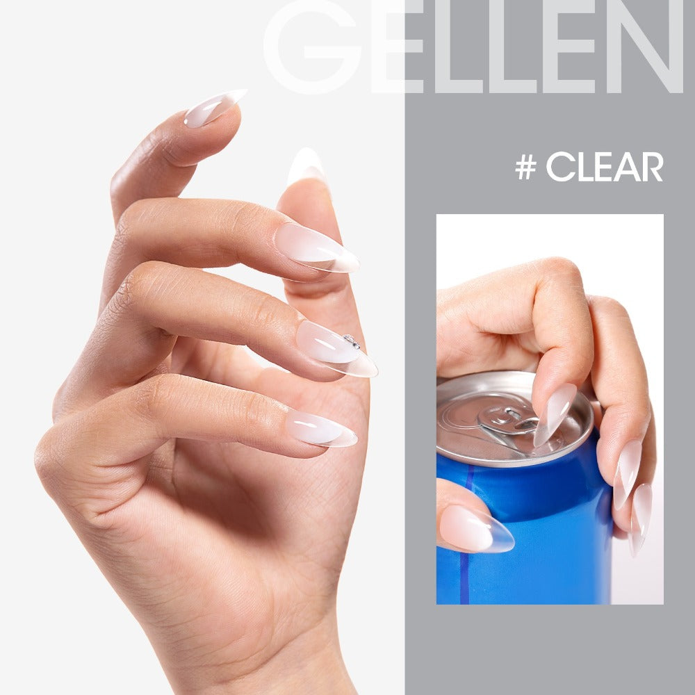 Hard Gel Nail Extension Builder Gel 7-in-1 Self-Leveling – 28+ Day Wear, LED UV Cured, 15ml, Clear Pink Nude Baby Pink Milky White