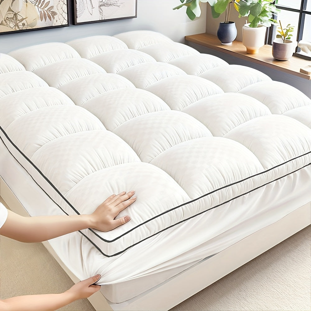 Quilted Mattress Topper Pillow Top 1000GSM – Fitted Mattress Pad Cover Deep Pocket 8-21 Inch, Breathable Cooling Mattress Protector Twin