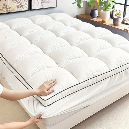 Quilted Mattress Topper Pillow Top 1000GSM – Fitted Mattress Pad Cover Deep Pocket 8-21 Inch, Breathable Cooling Mattress Protector Twin