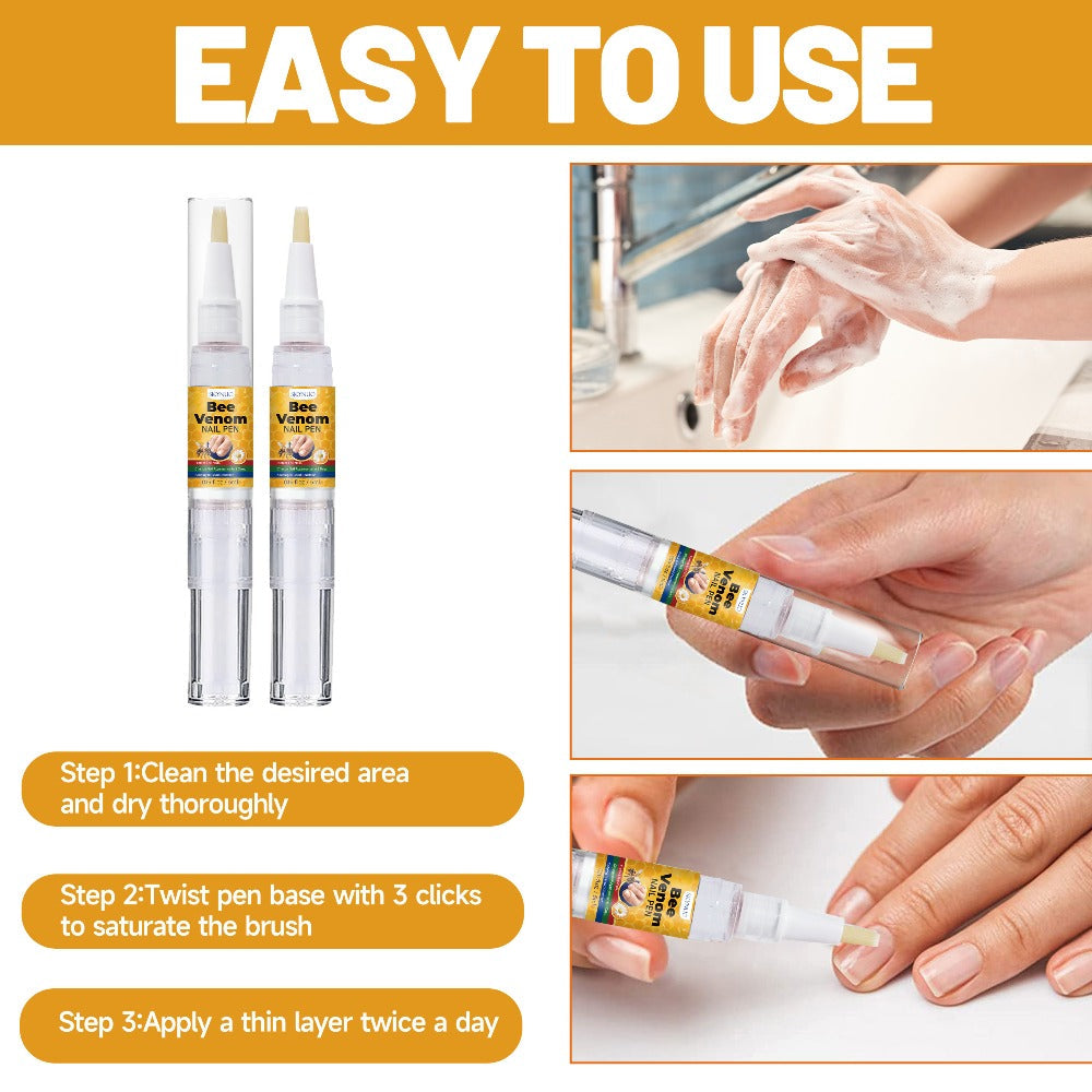 Toenail Pen with Bee Venom, Extra Strength Nail Hardener & Brightener, Nourishing Formula, Treatment