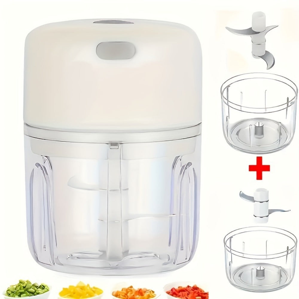 Mini Electric Garlic Chopper USB Rechargeable - Electric Food Chopper & Masher, Portable Garlic Crusher for Meat