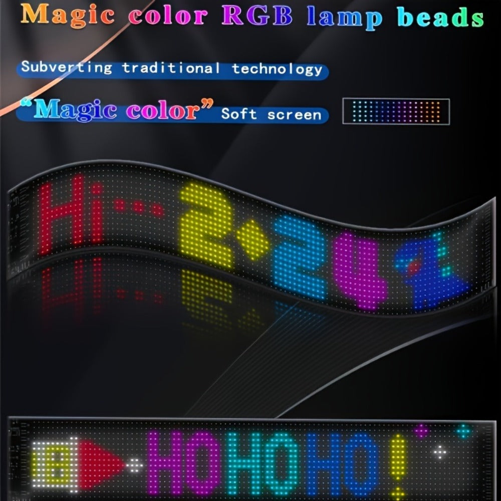 Programmable Flexible LED Matrix Panel Sign, App & Radio Controlled, Dynamic Scrolling Text Pattern & Animation