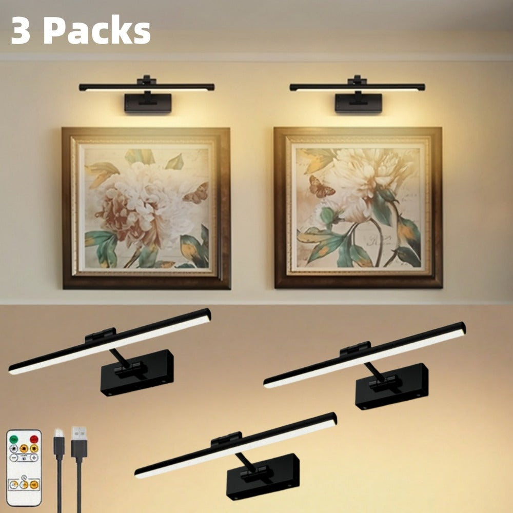 Picture Light 16 Inch Wireless Battery Powered LED Wall Light 6000mAh Rechargeable Remote for Entryways, Bedrooms and Living Spaces