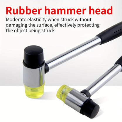 Double-Head Rubber Mallet – Plastic Installation Hammer with Rubber Handle, Rebound-Proof Soft Mallet for Floor Installation, Tile, Jewelry