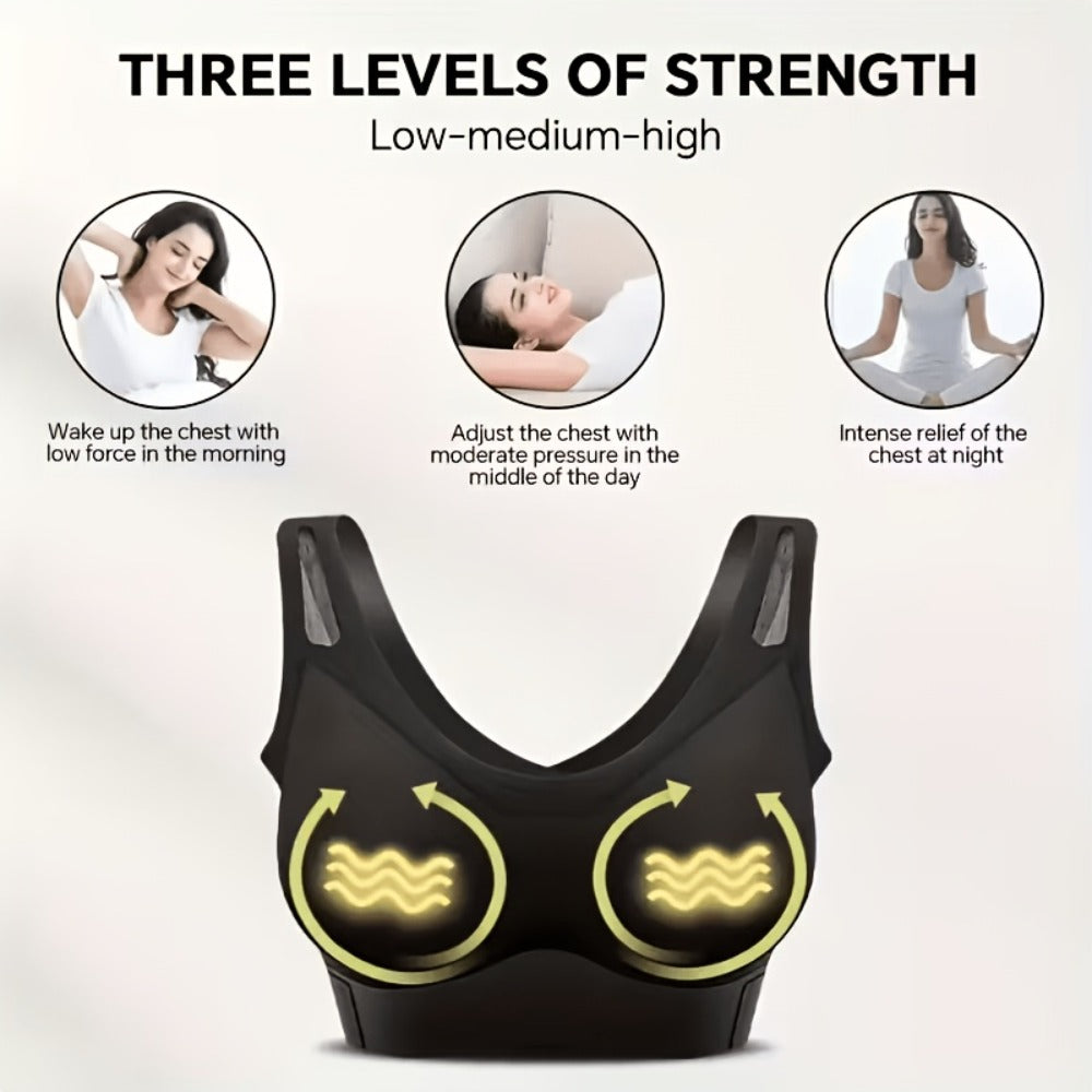 Electric Chest Massager Vibration Rechargeable - Intelligent Constant Temperature Heating Massage Bra for Women