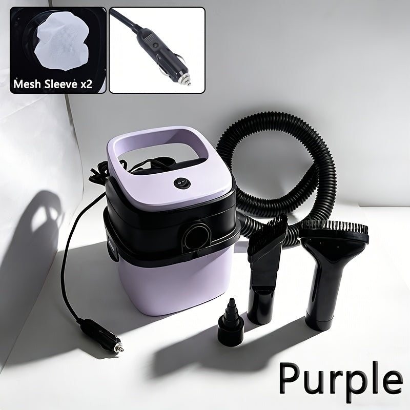 12V Bucket-Style Car Vacuum Cleaner with Suction and Blower Ports, 0.4L-Plus Source Capacity and Seven Colors