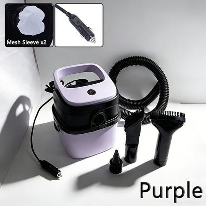 12V Bucket-Style Car Vacuum Cleaner with Suction and Blower Ports, 0.4L-Plus Source Capacity and Seven Colors