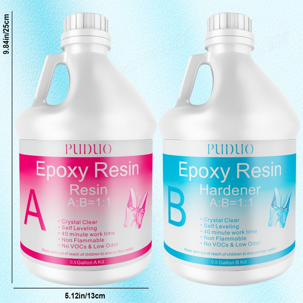Epoxy Resin Kit Ultra Clear Bubble-Free Self-Leveling, 2-Part Casting & Coating Resin for River Tables Countertops Crafts