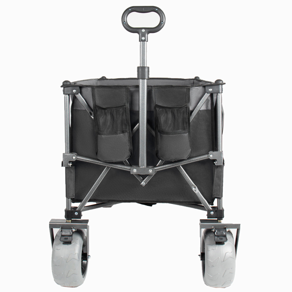 Folding Wagon 52 Inch Utility Cart Collapsible Beach Wagon with Frame for Garden Sports Camping Outdoor
