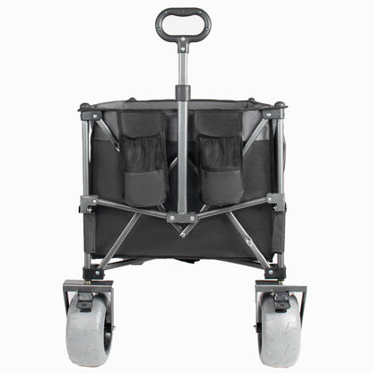 Folding Wagon 52 Inch Utility Cart Collapsible Beach Wagon with Frame for Garden Sports Camping Outdoor