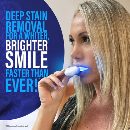 Wireless 16-LED Teeth Whitening Mouthpiece Kit with Two Gel Pens, Cleaning Case and Accessory Packs