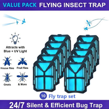 Mosquito Trap Indoor Electric Insect Catcher with Replacement Lure Refill Core for Home Bedroom Kitchen Fruit Fly Flying Bug Trap Device