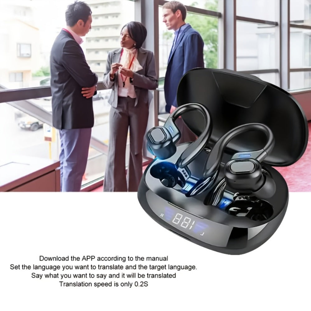 Earhook Open-Ear Sports Earbuds Bluetooth 5.4 LED Digital Display Charging Case 8H Playback for an Everyday Personal Care Routine