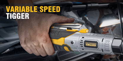 Cordless Electric Ratchet Wrench Set 3/8 Inch 12V 60 Ft-Lbs Power Ratchet Tool Kit with 2 Batteries