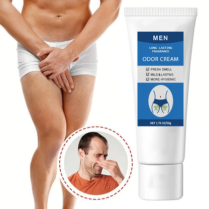 Men's Intimate Deodorant Odor Control Cream 1.76oz 50g – Long-Lasting Gentle Formula Safe for Private Parts Delicate Areas Groin Body Odor