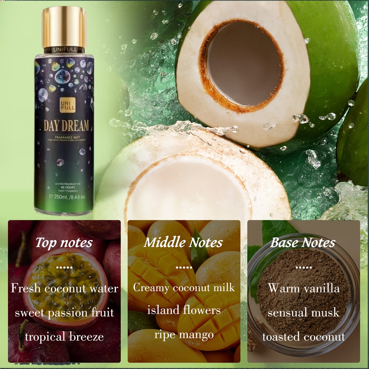 Floral EDP Body & Hair Perfume Mist for Women 8.4 oz Spray, 6 Scents Incantation Desire Temptation Sweet Mi Magic