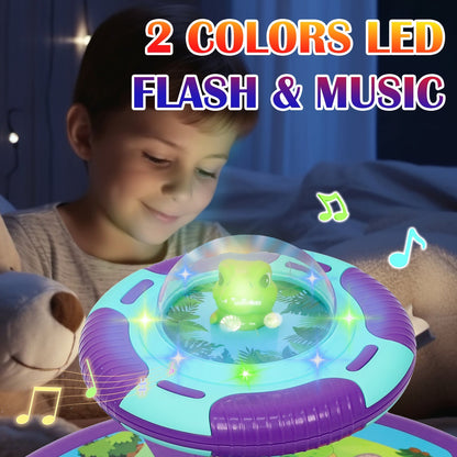 Dinosaur Spin Seat Toy for Toddlers 18 Months+, 360° Sit and Spin with Music, Indoor Interactive Sensory Balance Toy