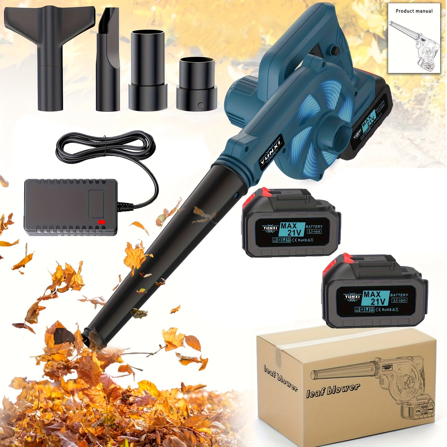 Cordless Leaf Blower, Portable Electric Handheld Blower Lawn Garden Car for Garden, Patio and Yard Use