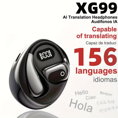 Stylish AI Translation Earbuds 150 Languages Wireless Delay-Free Music Real-Time Voice Translator Rechargeable Type-C Charging Case