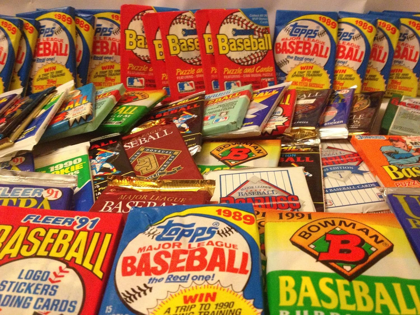 Vintage Baseball Card Sealed Pack Bundle, 3 Random Old Sealed Wax Packs, Retro Sports Card Lot for Collectors & Hobbyists