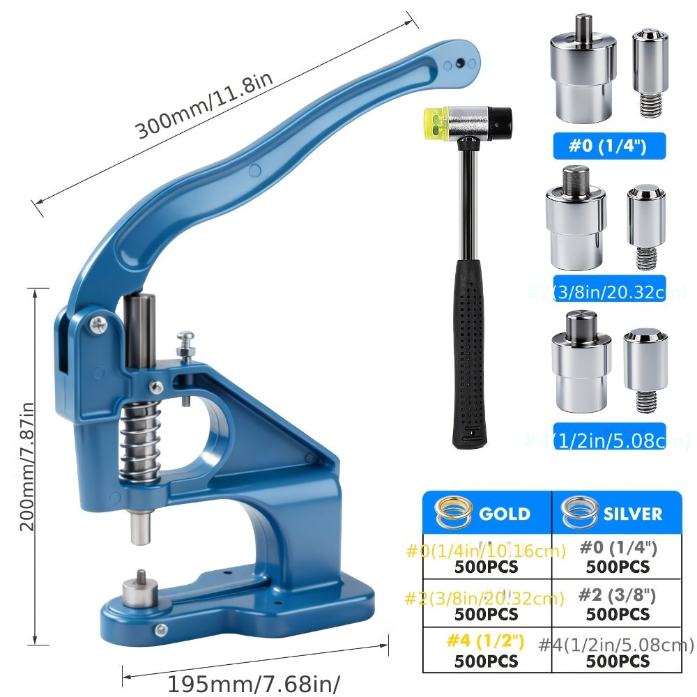 Grommet Machine Kit Eyelet Punch Tool Set for Entryways, Bedrooms and Living Spaces, with the Listed Configuration