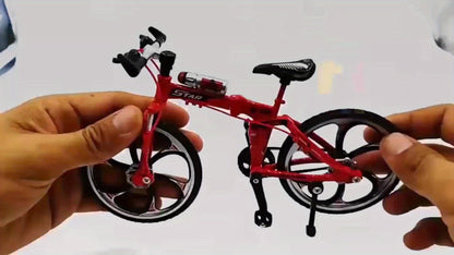 Diecast Mountain Bike Model 1:8 Scale Alloy Foldable Miniature Bicycle Figurine for Home Office Desk Decor