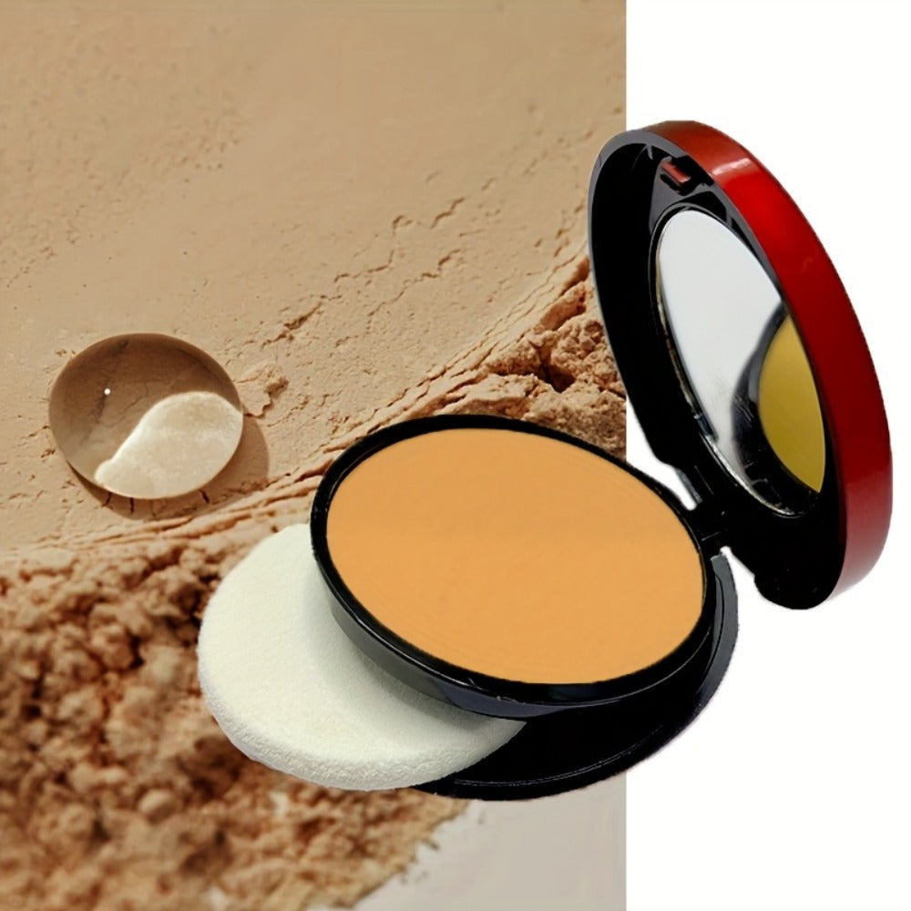 Pressed Powder Foundation Contour Matte Ful1l Coverage Oil Control Waterproof, 6 Shades Light to Dark