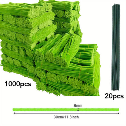 Pipe Cleaners 1020pcs Chenille Stems 20 Colors, Upgraded Thick Fuzzy Sticks with Patterned Rods for Kids Adults Teachers