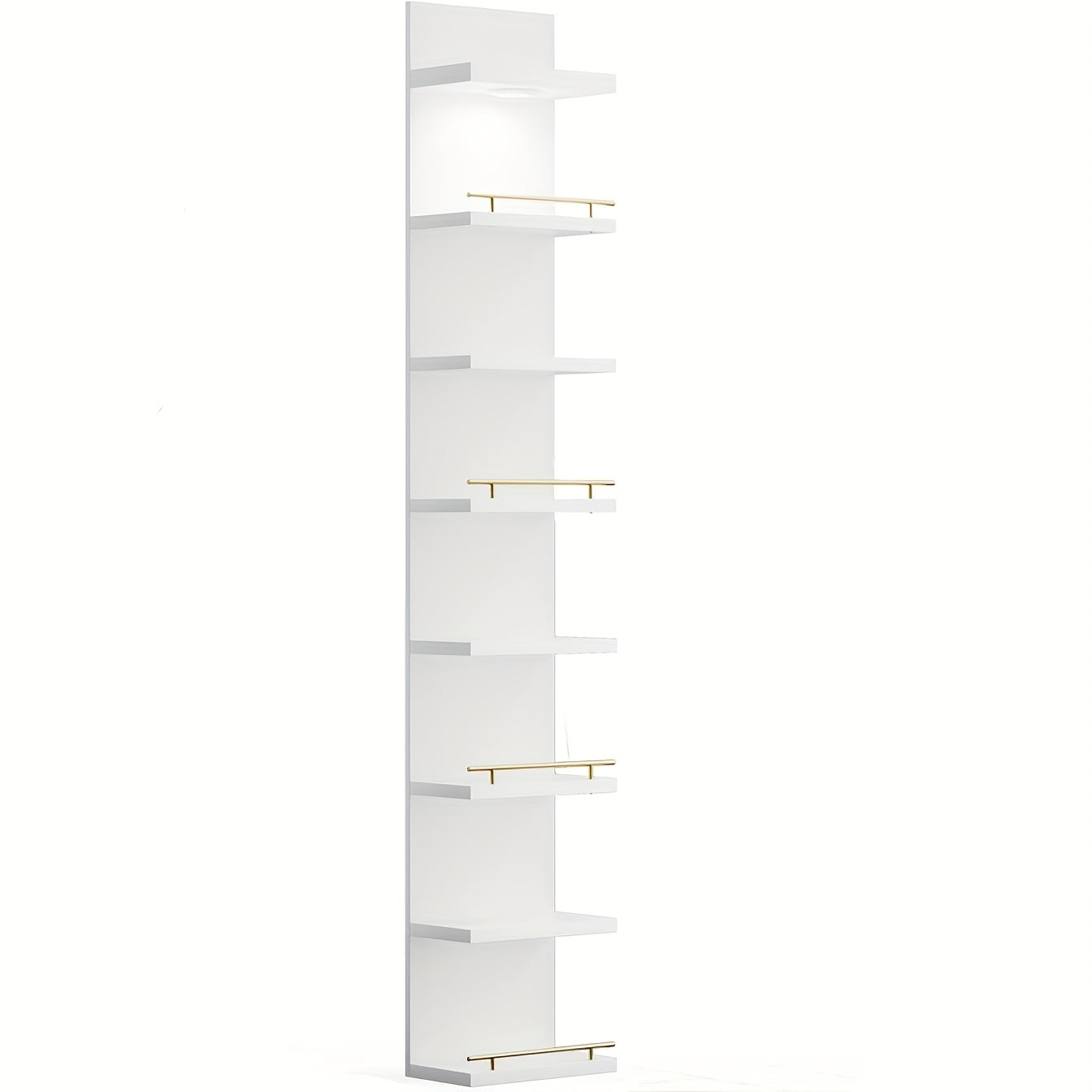 Floating Wall Shelves with LED Light - 6 & 8 Tier Wall Mounted Display Shelf Unit with Anti-Slip Rails for Bedroom