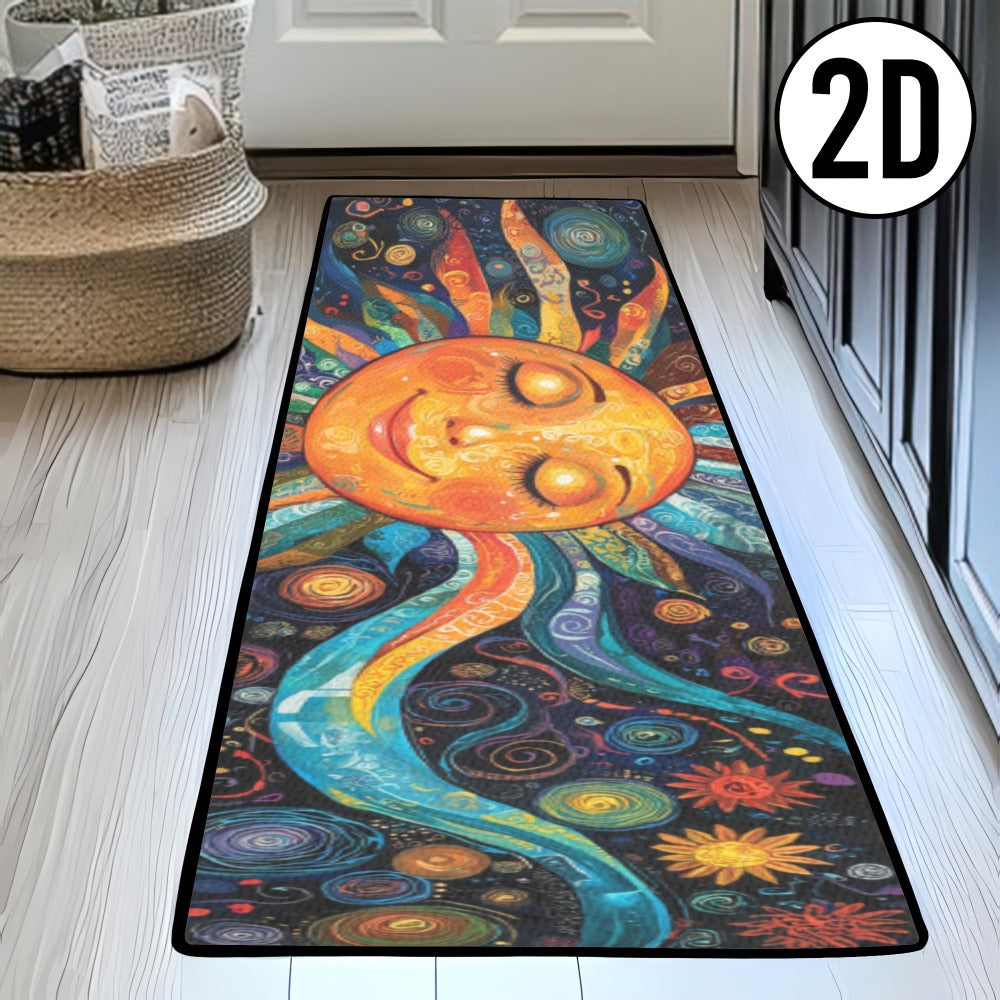 Boho Runner Rug Mandala Polyester Kitchen Hallway Mat Sun Totem Colorful Pattern Living Room Bathroom 5 Designs