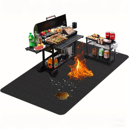 BBQ Grill Mat Fireproof & Heat Resistant - Double-Sided Fiberglass Grill Pad for Outdoor Grills, Fire Pits & Smokers