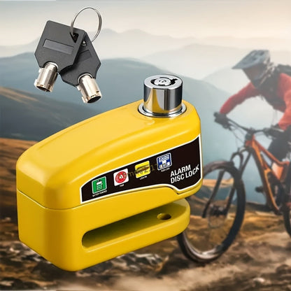 Motorcycle Disc Brake Lock with 110dB Alarm, Anti-Theft Security Lock for Motorcycles Bicycles Scooters, Motion-Activated Loud Alarm Wheel